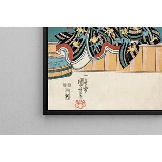 Acteur dans le rôle d'Ashikaga Yorikane dans Date Kurabe Okuni Kabuki - Utagawa Kuniyoshi | Reproduction Tableau Décoration murale affiche copie