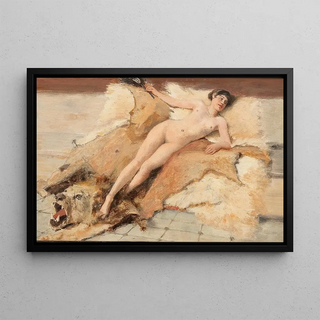 Albert von Keller - Female Nude on a Lion Pelt.webp