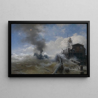 Andreas Achenbach - A Tug Leaving the Port of Ostend.webp