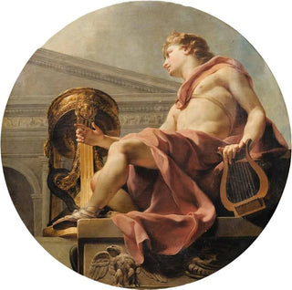 Apollon assis tenant une lyre devant une Athénienne et un serpent - Charles-André van Loo