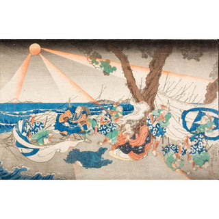 Au cimetière de Tatsunokuchi, dans la province de Sagami - Utagawa Kuniyoshi | Reproduction Tableau Décoration murale affiche copie