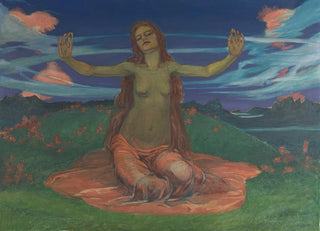 August Babberger - Frau auf Wiese Erwachen.webp