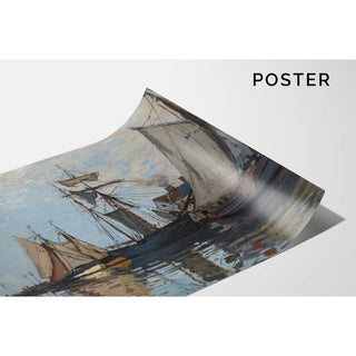 Bateaux dans le Port de Honfleur - Claude Monet | Reproduction Tableau Décoration murale affiche copie