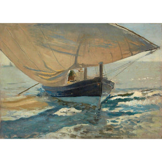 Bateaux de pêche sur la plage, Valence - Joaquín Sorolla | Reproduction Tableau Décoration murale affiche copie