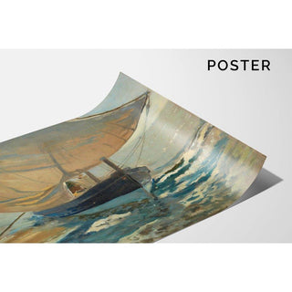 Bateaux de pêche sur la plage, Valence - Joaquín Sorolla | Reproduction Tableau Décoration murale affiche copie