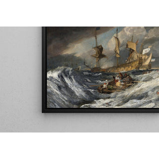 Bateaux transportant des ancres vers les navires de guerre hollandais - Joseph Mallord William Turner | Reproduction Tableau Décoration murale affiche copie