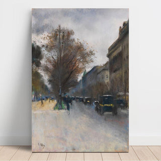 Berliner Straßenszene im Herbst de Lesser Ury | Reproduction Tableau Décoration murale affiche copie