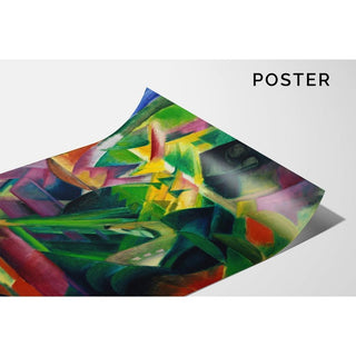 Cerfs dans le jardin du monastère - Franz Marc | Reproduction Tableau Décoration murale affiche copie