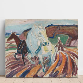 Chevaux au labour - Edvard Munch | Reproduction Tableau Décoration murale affiche copie