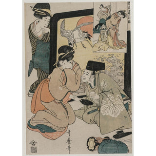 Chushingura, Acte I de L'entrepôt de la loyauté - Kitagawa Utamaro | Reproduction Tableau Décoration murale affiche copie