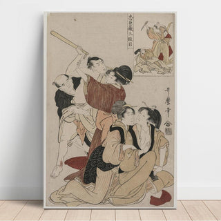 Chushingura, Acte III de L'entrepôt de la loyauté - Kitagawa Utamaro | Reproduction Tableau Décoration murale affiche copie