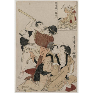 Chushingura, Acte III de L'entrepôt de la loyauté - Kitagawa Utamaro | Reproduction Tableau Décoration murale affiche copie