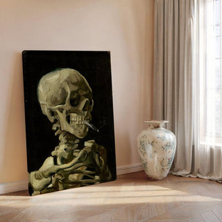 Crâne de squelette fumant une cigarette - Vincent Van Gogh | Reproduction Tableau Décoration murale affiche copie