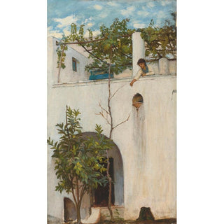 Dame au balcon, Capri - John William Waterhouse | Reproduction Tableau Décoration murale affiche copie