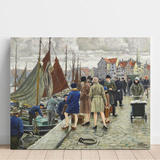 Dames élégantes avec chapeaux cloche achetant du poisson - Paul Fischer | Reproduction Tableau Décoration murale affiche copie