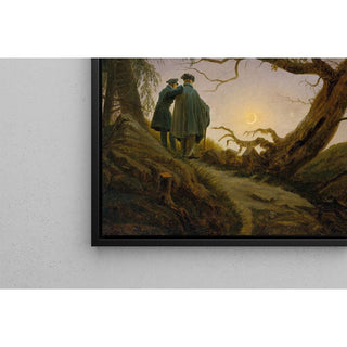 Deux hommes contemplant la lune - Caspar David Friedrich | Reproduction Tableau Décoration murale affiche copie