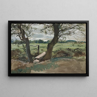 Edwin Austin Abbey - Study of two trees and a field.webp