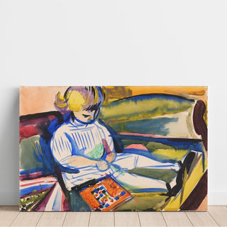 Enfant sur un sofa - Henry Lyman Sayën | Reproduction Tableau Décoration murale affiche copie