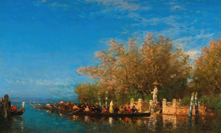 Flix Ziem - Venice a Gondola Ride to the Madonna at the Entrance of the Jardins Franais.webp