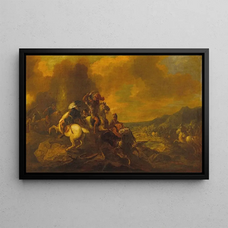 Follower of Salvator Rosa - A Cavalry Battle Scene.webp