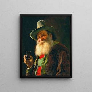 Franz von Defregger - Tyrolean Farmer with Wine Glass.webp