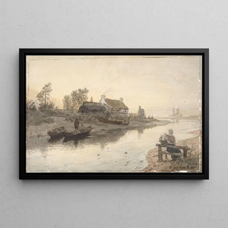 Hans Gude - River Mouth at Brodick Arran Scotland.webp