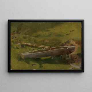 Hans Thoma - Baumstamm als Brunnentrog.webp