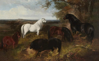 Henry Barraud - The Queens ponies in Windsor Park with Windsor Castle beyond.webp