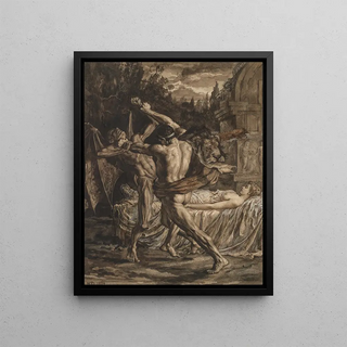 Herbert Thomas Dicksee - Hercules wrestling with Death for the soul of Alcestis.webp