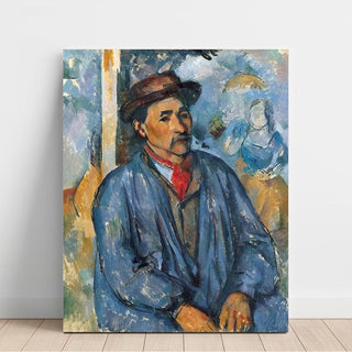 Homme dans une Blouse Bleue - Paul Cézanne | Reproduction Tableau Décoration murale affiche copie