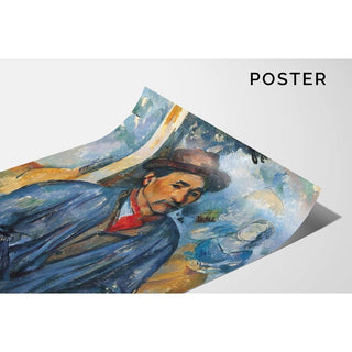 Homme dans une Blouse Bleue - Paul Cézanne | Reproduction Tableau Décoration murale affiche copie