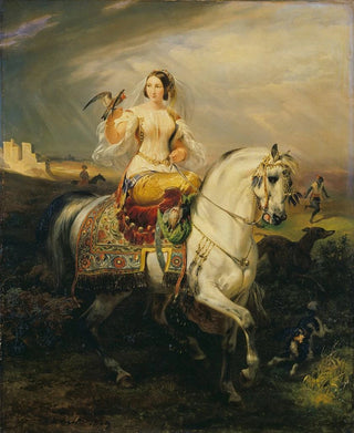 Horace Vernet - An Algerian Lady Hawking.webp