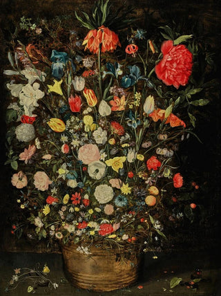 Jan Brueghel the Younger - Still life with a large bouquet of flowers in a wooden bucket.webp