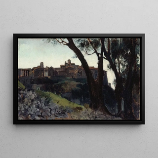 JeanJacques Henner - Paysage dItalie Village au crpuscule.webp