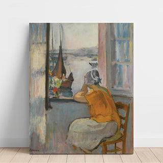 Jeune Femme devant la Fenêtre Ouverte à l'Île d'Yeu - Henri Lebasque | Reproduction Tableau Décoration murale affiche copie