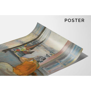 Jeune Femme devant la Fenêtre Ouverte à l'Île d'Yeu - Henri Lebasque | Reproduction Tableau Décoration murale affiche copie