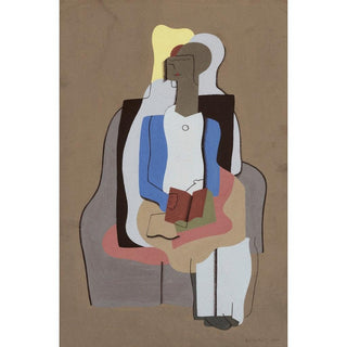 Jeune Fille Assise - Georges Valmier | Reproduction Tableau Décoration murale affiche copie