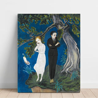Jeune homme en noir, fille en blanc - Nils Dardel | Reproduction Tableau Décoration murale affiche copie