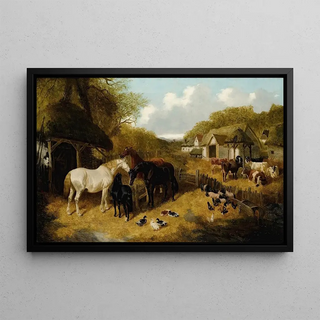 John Frederick Herring Jr - Cattle Pigs Ducks Chickens And Horses In A Farmyard.webp