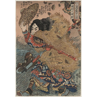 Kinhyōshi Yōrin, héros du Suikoden - Utagawa Kuniyoshi | Reproduction Tableau Décoration murale affiche copie