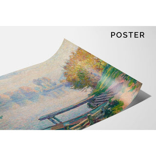 L'étang de Saint-Pierre, pêcheur et barques - Henri Lebasque | Reproduction Tableau Décoration murale affiche copie