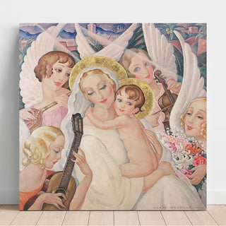 La Madone à l'Enfant, entourée d'anges musiciens - Gerda Wegener | Reproduction Tableau Décoration murale affiche copie