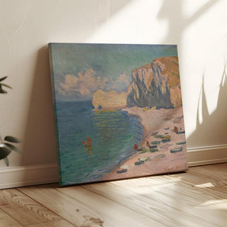 La Plage et la Falaise d'Amont - Claude Monet | Reproduction Tableau Décoration murale affiche copie