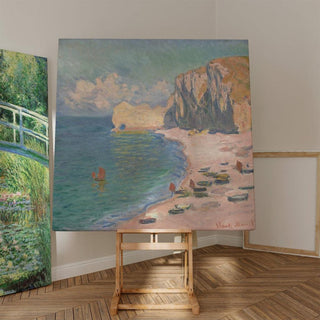 La Plage et la Falaise d'Amont - Claude Monet | Reproduction Tableau Décoration murale affiche copie
