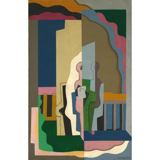 Lavans-lès-Saint-Claude, Jura, Femmes au Balcon - Georges Valmier | Reproduction Tableau Décoration murale affiche copie