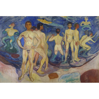 Le bain des jeunes hommes - Edvard Munch | Reproduction Tableau Décoration murale affiche copie