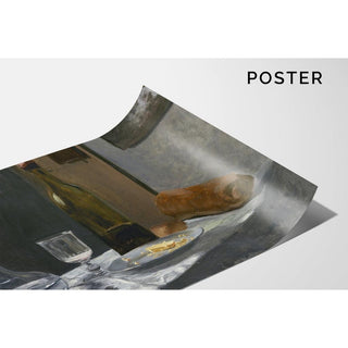 Nature morte avec bouteille, carafe, pain et vin - Claude Monet | Reproduction Tableau Décoration murale affiche copie