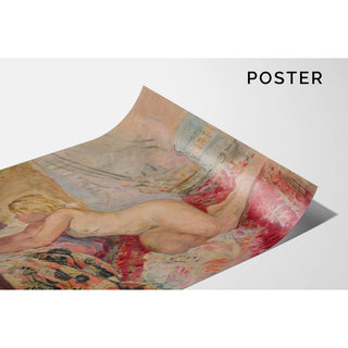 Nu allongé contre un lit Marinette - Henri Lebasque | Reproduction Tableau Décoration murale affiche copie