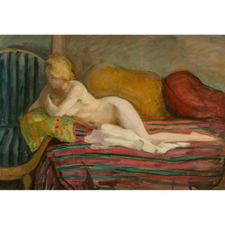 Nu au Divan - Henri Lebasque | Reproduction Tableau Décoration murale affiche copie