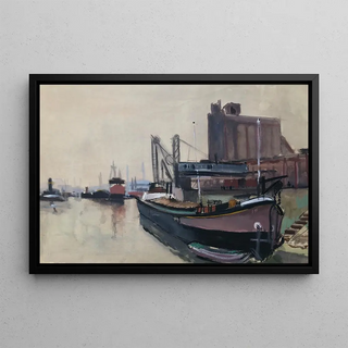 Otto Geigenberger - Schiffe im Hamburger Hafen.webp